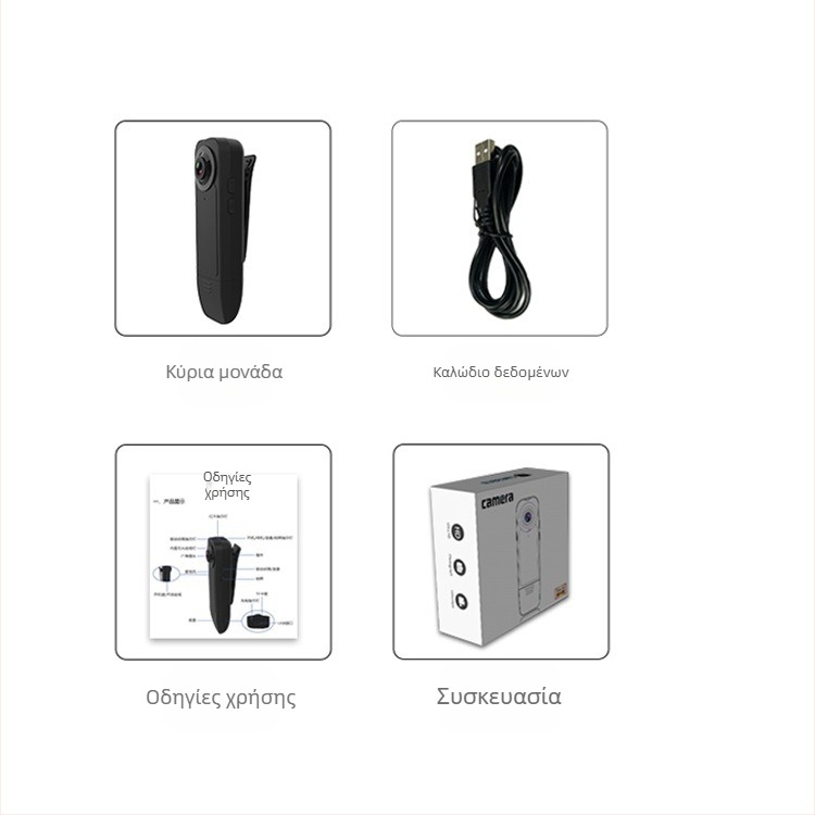 A18 Κάμερα HD με κλιπ στήριξης — βίντεο 1080p και φωτογραφίες, αποθήκευση με TF κάρτα, μπαταρία 120 λεπτά, Μοντέλο A18