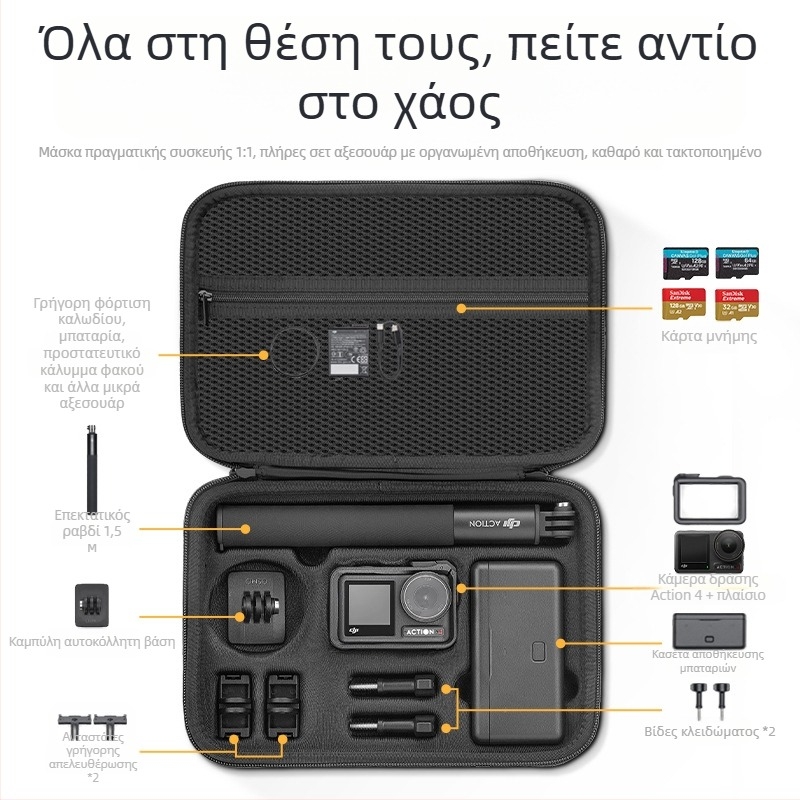 Θήκη αποθήκευσης PU για DJI Action3/4 κάμερες, φορητή με ιμάντα στον ώμο