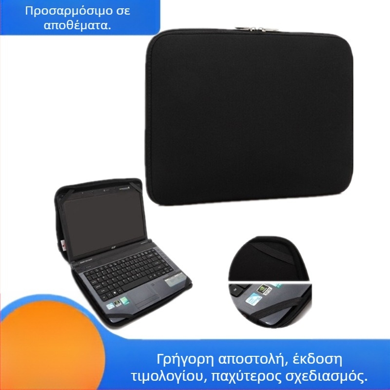 Αδιάβροχο θήκη για λάπτοπ με φερμουάρ, εσωτερική θήκη για υπολογιστή, επένδυση από πολυεστέρα, δυνατότητα εκτύπωσης λογότυπου