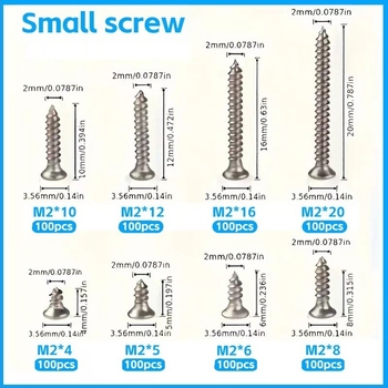 Outaida Σετ αυτοκοχών βιδών – 800 τεμάχια, κεφαλή κοίλη (Countersunk), νικελωμένες, χάλυβας άνθρακα Q235, GB846