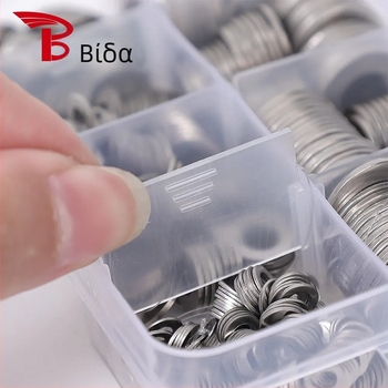 304 ανοξείδωτος χάλυβας, μεταλλικές επίπεδες φλάντζες, σετ σε κουτί, 270 τμχ/190 τμχ, GB97 πρότυπο, Κλάση Α