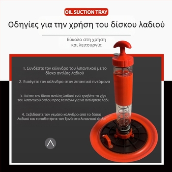 Αξεσουάρ πιστόλι γράσου: Πλάκα αναρρόφησης λαδιού, Καπάκι αναρρόφησης, Πλάκα πίεσης (χειροκίνητη λειτουργία)