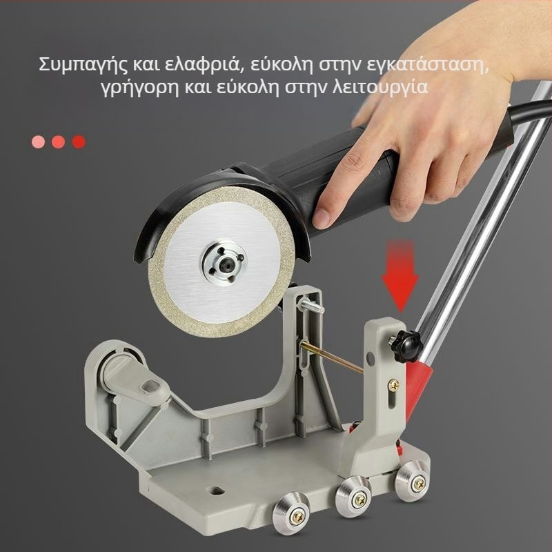 Ηλεκτρικό εργαλείο καθαρισμού αρμών πλακιδίων με αλουμινένιο βραχίονα για μετατροπή γωνιακού τροχού σε φορητό αυτοματοποιημένο εργαλείο καθαρισμού αρμών