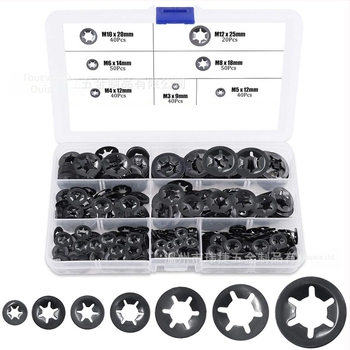 Plum Blossom δαχτυλίδι συγκράτησης και σφιγκτήρας για ρουλεμάν, 65Mn χάλυβας, μαύρη επίστρωση ψευδάργύρου, GB849-88, Τάξη B, 280 τεμ.