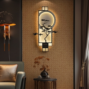 PVC αυτοκόλλητη ταπετσαρία με μοτίβο μπαμπού-ματ, σε στυλ Νέο Κινέζικο, επένδυση τοίχου