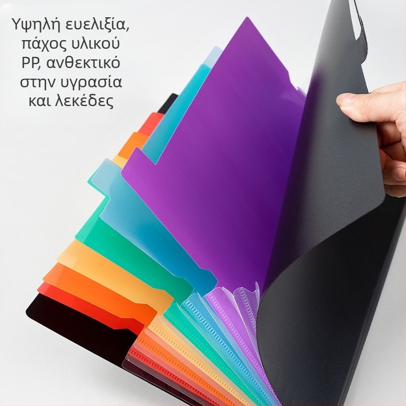 Huijin TB-106 Φάκελος από πλαστικό με 7 θήκες σε μορφή ακορντεόν και κρυφή πόρπη, προσαρμοσμένη επεξεργασία