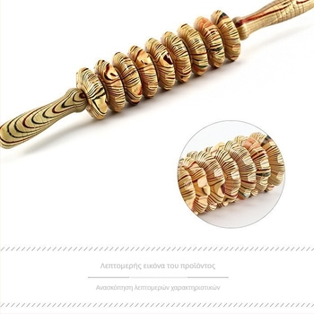 Ξύλινος μασάζ με εννιά κυλίνδρους για ολόκληρο το σώμα, μηχανικός έλεγχος, συνεχής ρύθμιση ταχύτητας, 1 εξογκωμένος κυκλικός κεφαλή μασάζ, κατάλληλο για τον λαιμό, την πλάτη, τη μέση, τα πόδια, τους γλουτούς και τα πέλματα