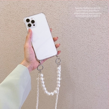 Yongyu λουράκι λαιμού με μεγάλες χάντρες μαργαριριού για TPU θήκη iPhone — συμβατό με iPhone X, 8 Plus, 7, XR, 11, 12 Pro Max