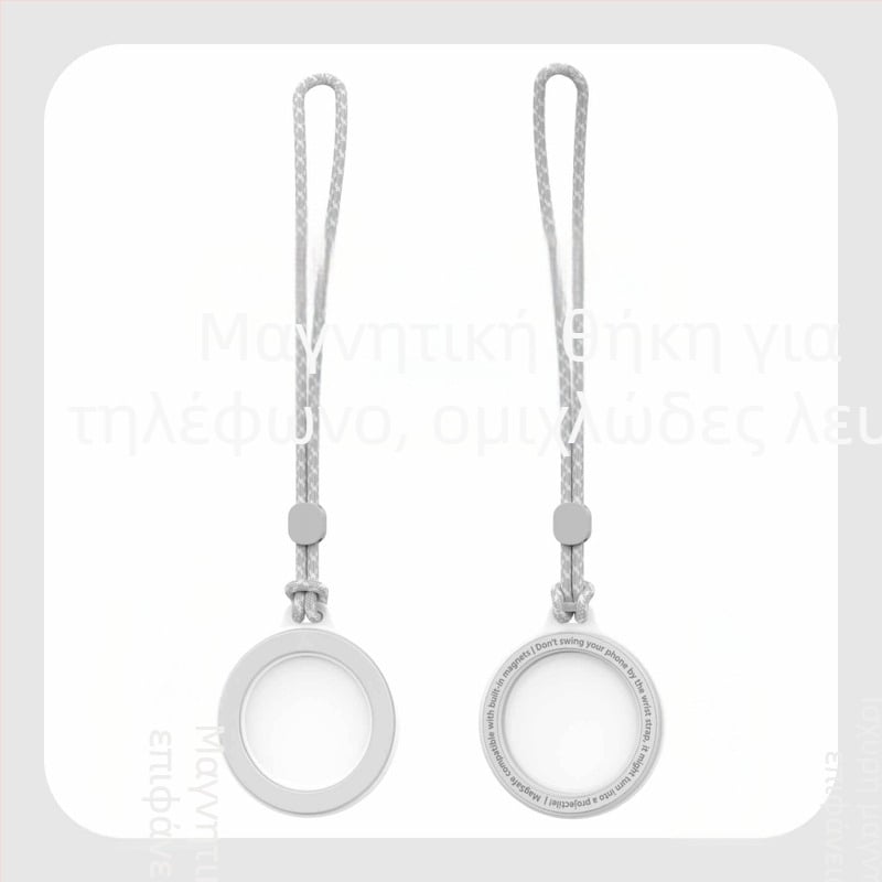 KILO MILO μαγνητική βάση MagSafe και δαχτυλίδι για κρέμασμα της τσάντας, διαφανής σχέδιας, πλαστικό υλικό, γενικό στυλ