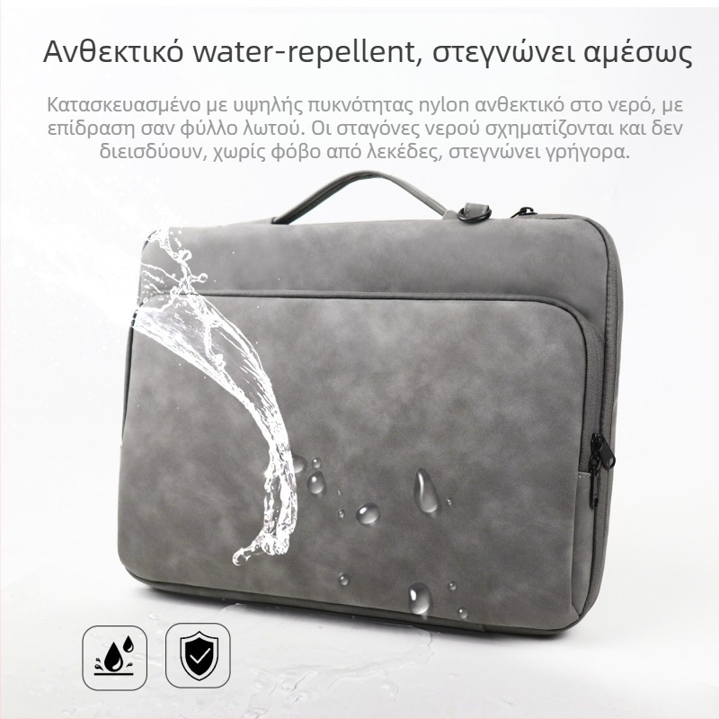 Unisex τσάντα λάπτοπ από δέρμα προβάτου – αδιάβροχη, ανθεκτική στη φθορά και στην κοπή, με ριγέ εξωτερικό και επένδυση πολυεστέρα
