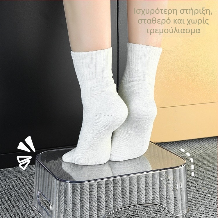 Ορθογώνιο πλαστικό σκαμπό αποθήκευσης για παπούτσια, πολυλειτουργικό υποπόδιο γραφείου κάτω από το τραπέζι – Anjin