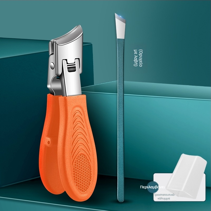 Νυχοκοπτικά νυχιών ποδιών με μεγάλο άνοιγμα, αντι-πιτσιλίσματα, κεκλιμένο στόμιο, πλαστικό + ανοξείδωτο ατσάλι