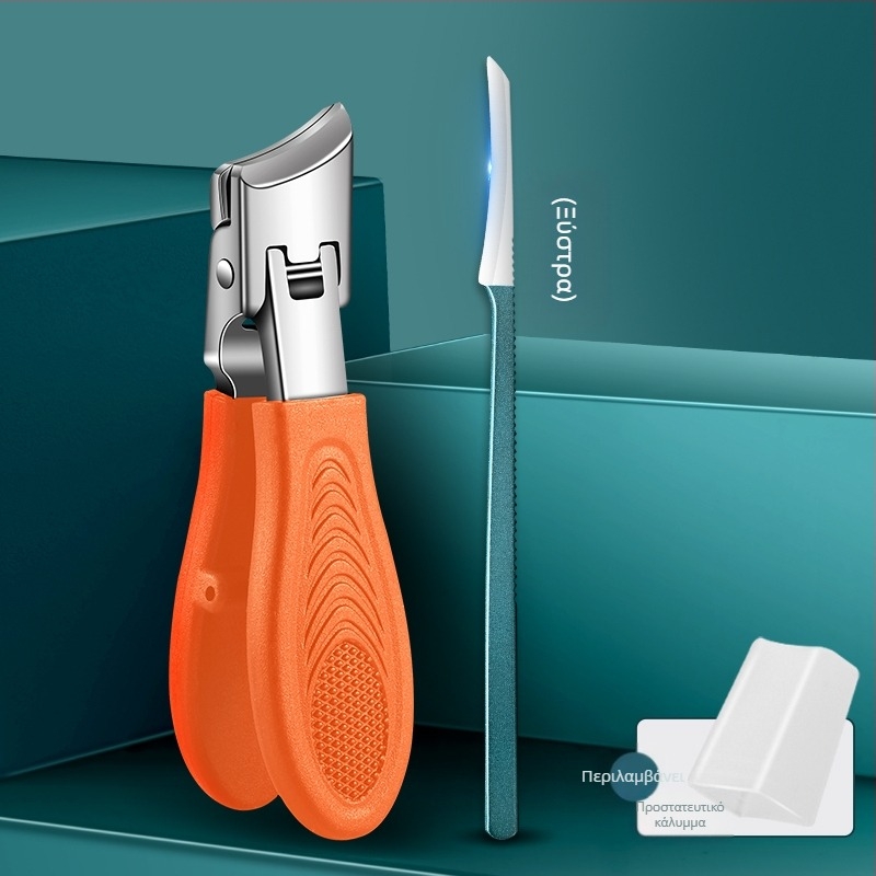 Νυχοκοπτικά νυχιών ποδιών με μεγάλο άνοιγμα, αντι-πιτσιλίσματα, κεκλιμένο στόμιο, πλαστικό + ανοξείδωτο ατσάλι