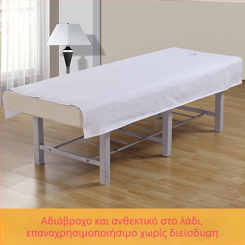 Σεντόνι ομορφιάς με οπές, αδιάβροχο και ανθεκτικό στο λάδι, μίγμα πολυεστέρα-βαμβακιού, κατάλληλο για σαλόνια ομορφιάς, κατά παραγγελία