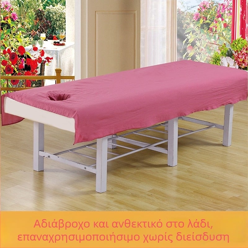 Σεντόνι ομορφιάς με οπές, αδιάβροχο και ανθεκτικό στο λάδι, μίγμα πολυεστέρα-βαμβακιού, κατάλληλο για σαλόνια ομορφιάς, κατά παραγγελία