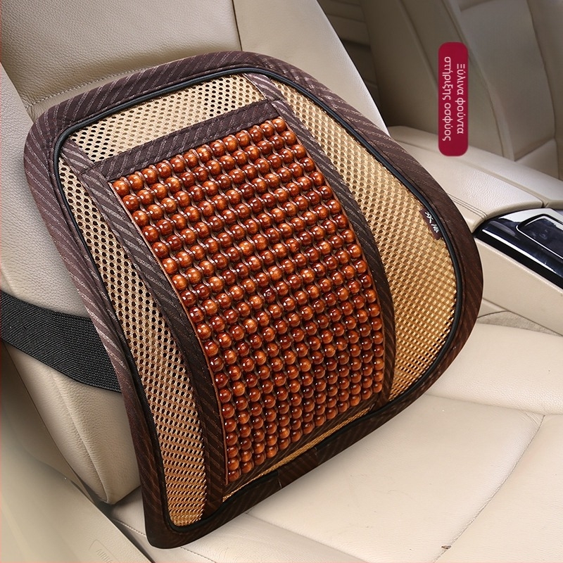 Μαξιλάρι καθίσματος αυτοκινήτου με ξύλινες χάντρες και αναπνεύσιμο γέμισμα από δίχτυ, θερινή χρήση, καθολική εφαρμογή, προσαρμοζόμενη επεξεργασία