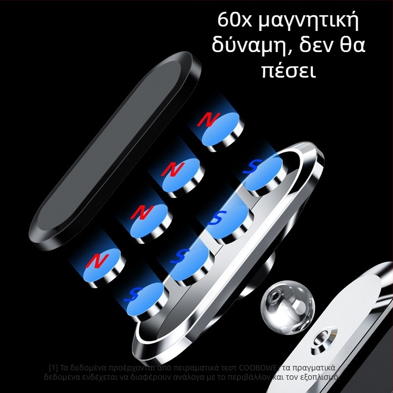 Universal στήριγμα κινητού για αυτοκίνητο, από κράμα, μαγνητική προσκόλληση στον ταμπλό για πλοήγηση