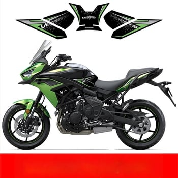 Kawasaki 650 Αυτοκόλλητο για Δεξαμενή Καυσίμου – PVC, Σχέδιο από οστά ψαριού, Εφαρμογή με αυτοκόλλητη κόλλα, Προσαρμόσιμο