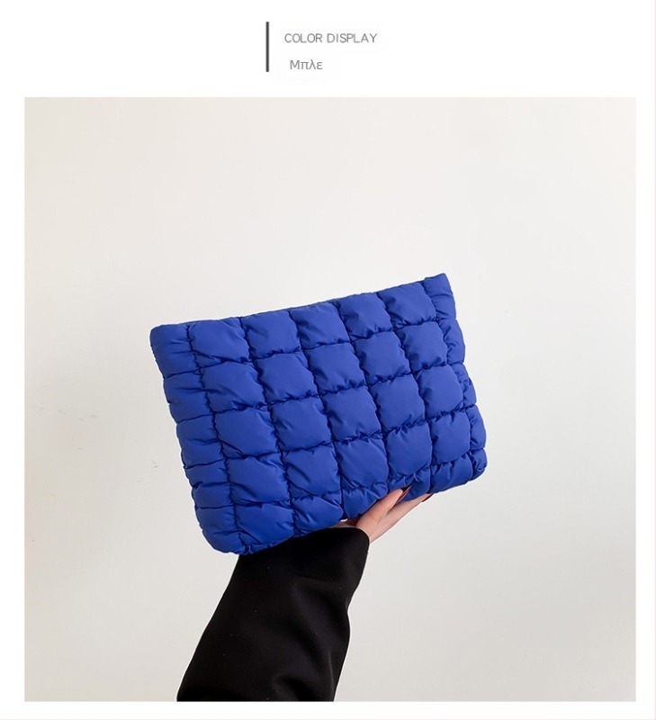 Γυναικεία τσάντα φάκελος από βαμβάκι, αστικός μινιμαλισμός, οριζόντιο τετράγωνο σχήμα, κλείσιμο με φερμουάρ