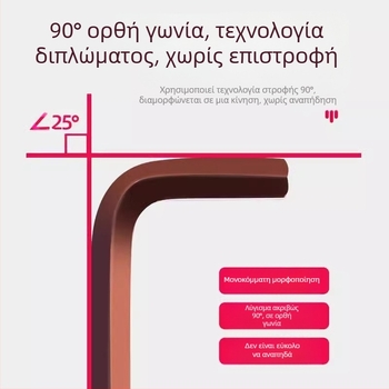 Σετ κλειδιών εξάγωνου εσωτερικού τύπου από χάλυβα υψηλής περιεκτικότητας σε άνθρακα – υψηλή σκληρότητα, Cool Work
