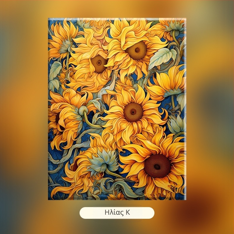 Ανθοσυστήματα – DIY ψηφιακή ελαιογραφία, χειροποίητο ανθογραφικό έργο, ακρυλικό γέμισμα, χωρίς κορνίζα, μοντέρνος μινιμαλισμός