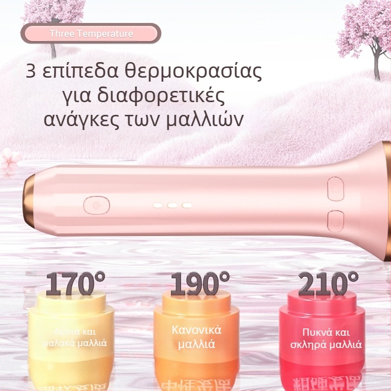 Αυτόματη συσκευή για μπούκλες και ισιώματα μαλλιών με τουρμαλινική κεραμική θέρμανση, 35W, 110–220V AC, 3 ρυθμίσεις θερμοκρασίας