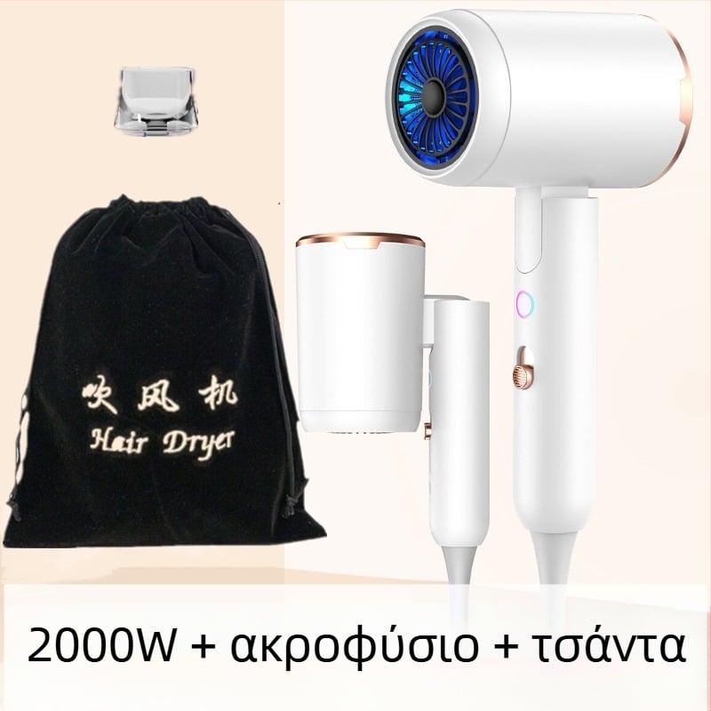 Πτυσσόμενο πιστολάκι μαλλιών 2000W με κρύο/θερμό αέρα, 3 ταχύτητες, 220V