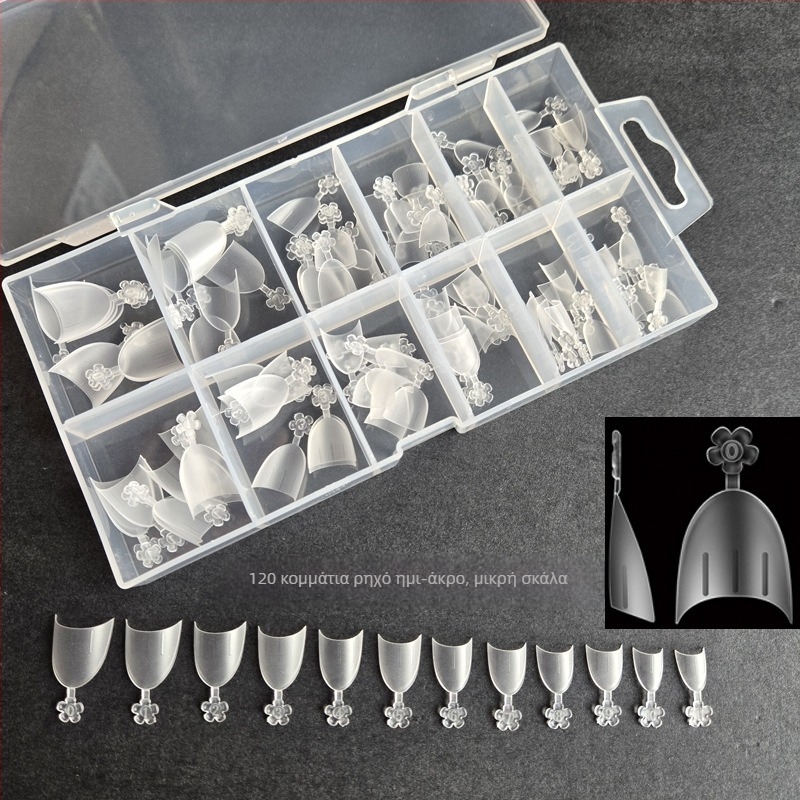 Επιθέματα νυχιών – υπερλεπτές, αόρατες, Γαλλικό στιλ, οβάλ σχήμα, διαφανή