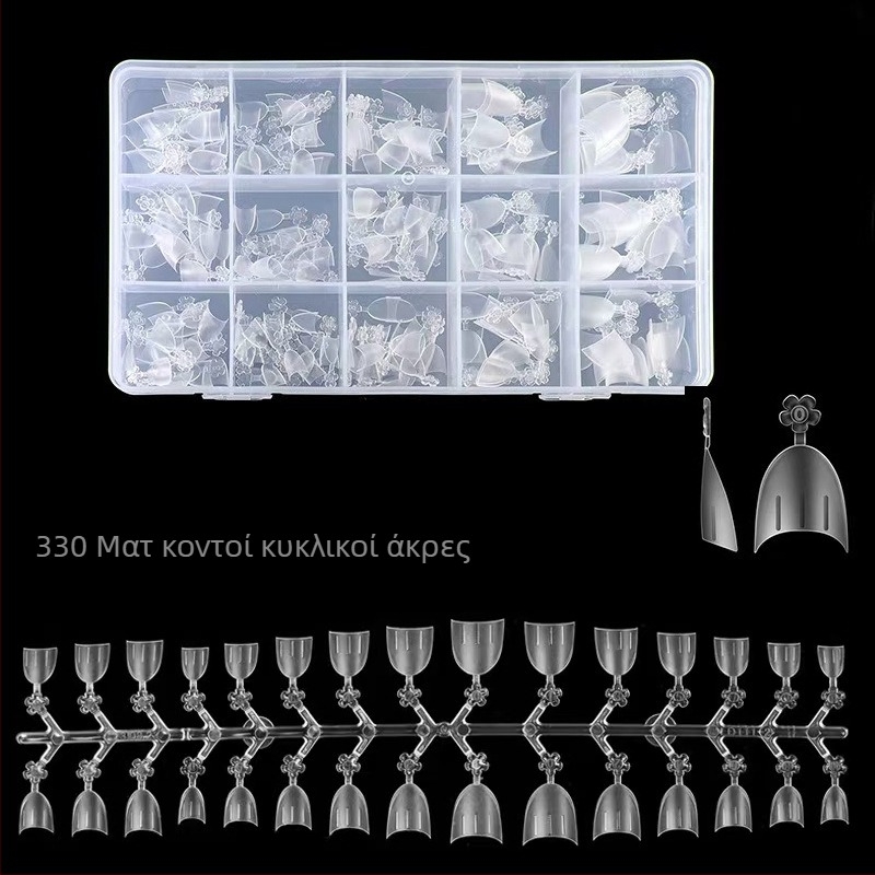 Επιθέματα νυχιών – υπερλεπτές, αόρατες, Γαλλικό στιλ, οβάλ σχήμα, διαφανή