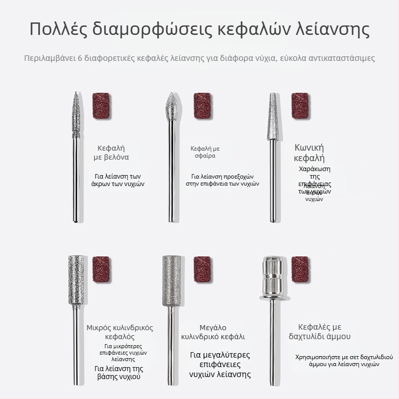 Ηλεκτρικό αρχείο νυχιών – πλαστικό + ανοξείδωτο ατσάλι, εργαλείο λείανσης επιφανείας νυχιών, 1 τεμάχιο, εγχώρια μάρκα, κατάλληλο για συνήθεις χρήστες