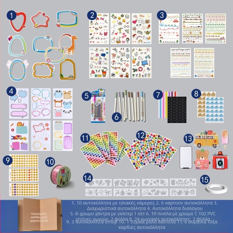 DIY ρετρό άλμπουμ φωτογραφιών με κενή εξώφυλλο, χειροκολλημένες σελίδες, μικρού στυλ, 34 σελίδες