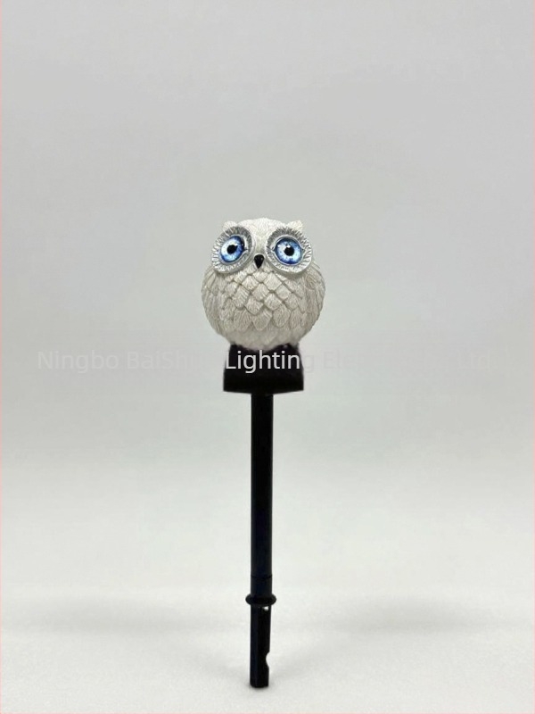 Εξωτερικός λαμπτήρας κήπου από ρητίνη με μορφή κουκουβάγιας – διακοσμητικό ηλιακό φως αυλής, 16–24 ώρες λειτουργίας, 1.2V, CE