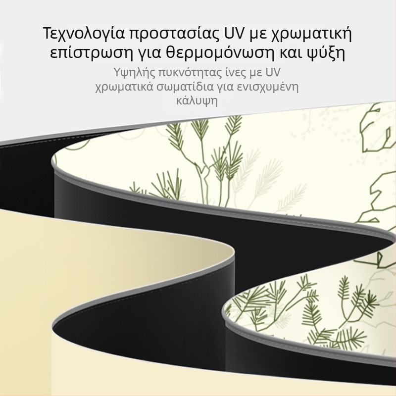 Ομπρέλα ήλίου με 16 βέργες, χειροκίνητο άνοιγμα, UV προστασία UPF 50+, βέργες από κράμα, λαβή από σκληρό ξύλο