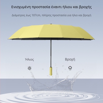 Ηλιακή ομπρέλα με σκελετό 16 ραβδών, αυτόματη έναρξη ανοίγματος, UPF > 50, μεταλλικός σωλήνας, πλαστικό χερούλι
