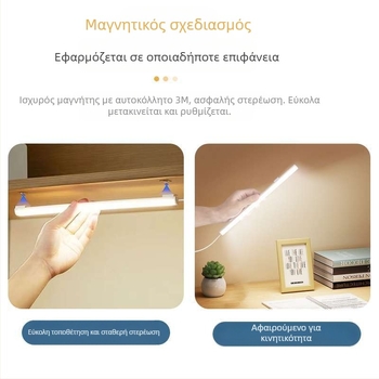 Λαμπα γραφείου με USB τροφοδοσία, διακόπτης κουμπιού, σώμα από PC, ρυθμιζόμενη φωτεινότητα, μοντέρνο μινιμαλιστικό στυλ