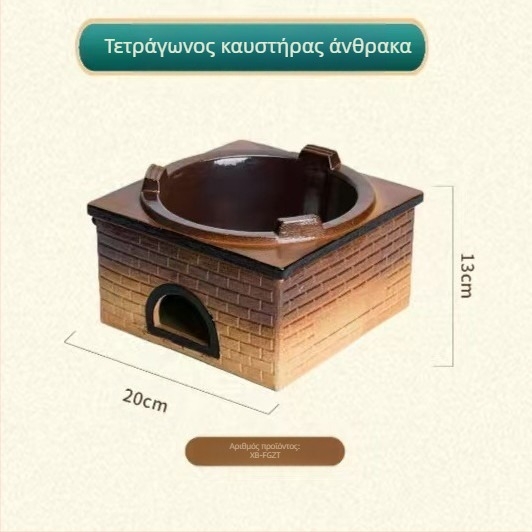 Σετ τσαγιού από κεραμικά με σόμπα άνθρακα για εξωτερικούς χώρους – καμπινγκ σετ τσαγιού με ανοιχτή φλόγα, φορητό και θερμοανθεκτικό, κατάλληλο για 6–10 άτομα, διαθέσιμη εξατομίκευση