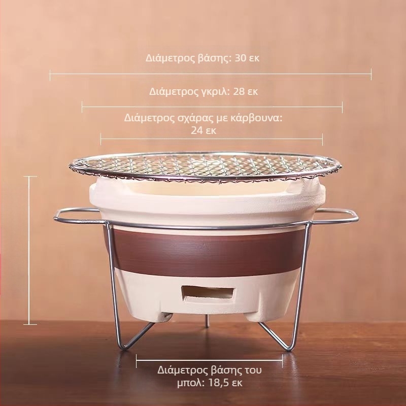 Σετ τσαγιού από κεραμικά με σόμπα άνθρακα για εξωτερικούς χώρους – καμπινγκ σετ τσαγιού με ανοιχτή φλόγα, φορητό και θερμοανθεκτικό, κατάλληλο για 6–10 άτομα, διαθέσιμη εξατομίκευση