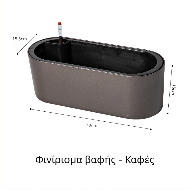 Πλαστική γλάστρα για λουλούδια, κατασκευασμένη με έγχυση, με φινίρισμα βαφής και κατάλληλη για γραφείο και χρήση σε δάπεδο