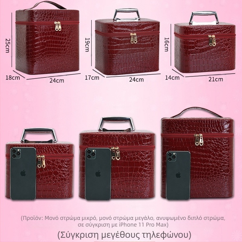 Φορητό τσαντάκι καλλυντικών για οικιακή αποθήκευση, PU δέρμα, επένδυση πολυεστέρα, unisex