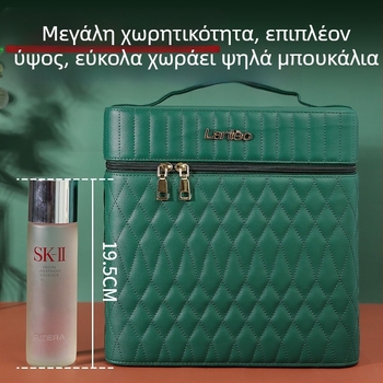 Κουτί αποθήκευσης μακιγιάζ με μεγάλο χώρο, PVC, φερμουάρ, κλειδαριά, αδιάβροχο, βάρος 1,1 кг