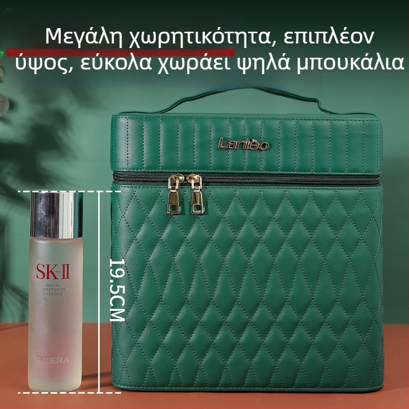 Κουτί αποθήκευσης μακιγιάζ με μεγάλο χώρο, PVC, φερμουάρ, κλειδαριά, αδιάβροχο, βάρος 1,1 кг