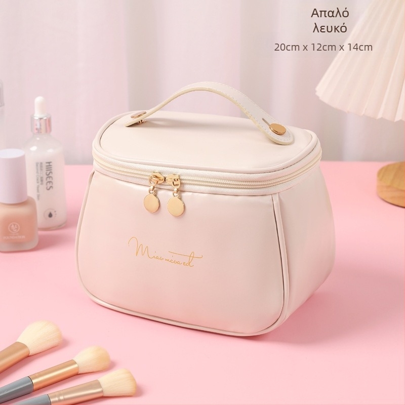 Καλλυντική τσάντα Unisex, PU δέρμα, PU επένδυση, μονόχρωμη, Καλοκαίρι 2023
