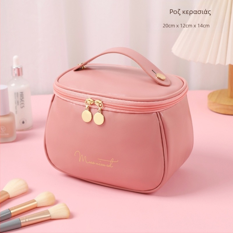 Καλλυντική τσάντα Unisex, PU δέρμα, PU επένδυση, μονόχρωμη, Καλοκαίρι 2023