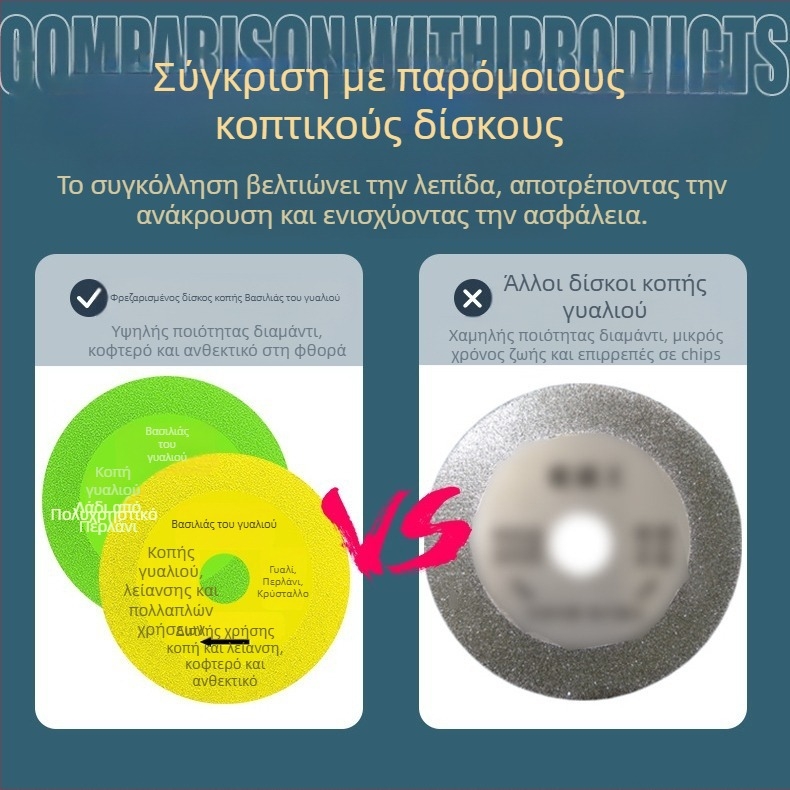 Διαμαντόδισκος υπερλεπτός κοπτικός δίσκος για γυαλί, κεραμικά, ζαϊντ και πλακάκια – Brazed, μοντέλο 100-15