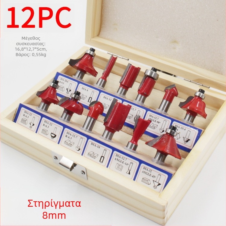 Ξυλουργική φρέζα με κεφαλή Bakelite, σετ 12 τεμάχια / 15 τεμάχια