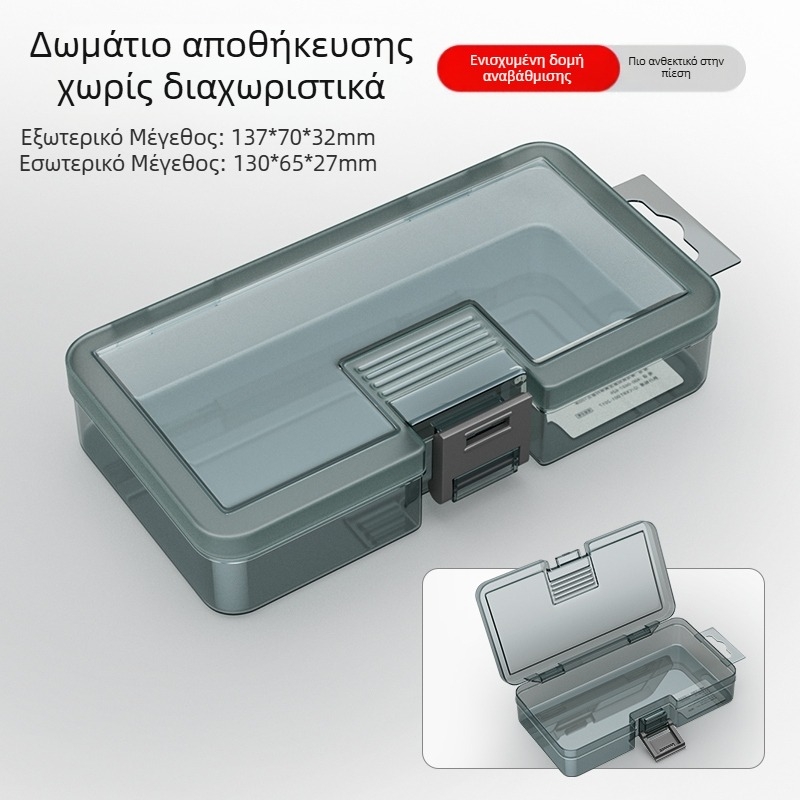 Πλαστικό κουτί εξαρτημάτων με πολυάριθμα διαμερίσματα και παχυνμένες ενισχυμένες θήκες, αποσπώμενοι διαχωριστές για βίδες, τρυπάνια και ηλεκτρονικά εξαρτήματα