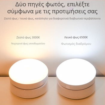Φωτιστικό νυχτερινό LED με αισθητήρα κίνησης, 360° περιστροφή, μαγνητική τοποθέτηση, επαναφορτιζόμενη μπαταρία (360° περιστροφή, αισθητήρας κίνησης, LED, επαναφορτιζόμενη μπαταρία, μαγνητική τοποθέτηση)