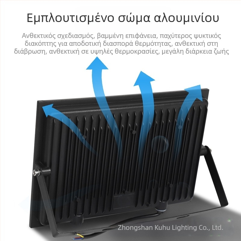 LED προβολέας χωρίς πλαίσιο για εξωτερικό φωτισμό, 50W/100W/200W, IP65, 220V, αλουμινένιο περίβλημα