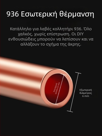 Άκρη κολλητήρα από καθαρό χαλκό, εσωτερική θέρμανση, σταθερή θερμοκρασία, μυτερή άκρη, άκρη με σχήμα αλόγου