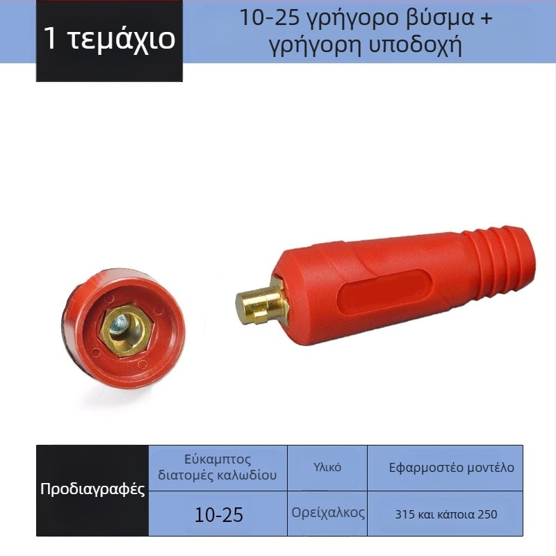 Συνδετήρας καλωδίου συγκόλλησης με γρήγορο βύσμα, ευρωπαϊκού τύπου, για συγκόλληση, μάρκα Hua Xiao — DKJ10-25, DKJ35-50, DKJ50-70